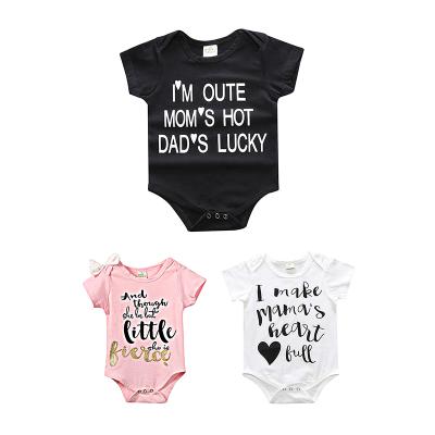 China Black Plain Polyester/Cotton 2021 Baby Clothes Overalls Summer Clothes Short Sleeve T-shirts Baby Romper for sale