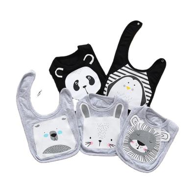 China Saliva Towel Baby Viable Animal Main Bibs Wholesale Organic Customized Baby Bibs Cotton Baby Bib for sale