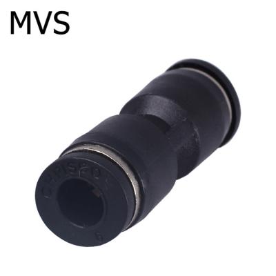 China Connect Hoses One Touch Push In Hose Air Plastic Pneumatic Straight Fitting Unions Black Tube Quick Connector Te koop