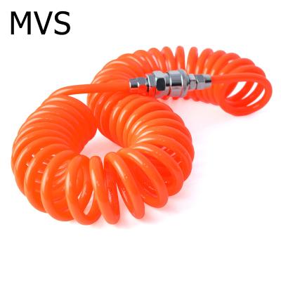 China Hotels MVS 6*4mm Airline Hose Pneumatic Tube PU Spiral Tubing For Air Hose Line for sale