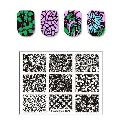 China Professional Hot Stamping Nail Art 6X8CM Plate Marble Flower Nail Art Stamp Plates New for sale