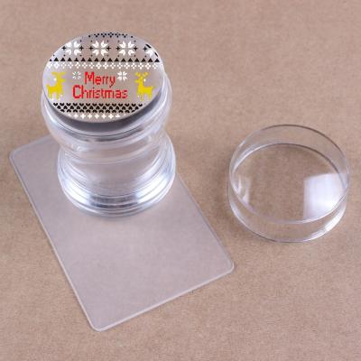 China Salon Professional Good Quality Clear Plastic Silicone Nail Puncher And Big Size DIY Scraper Nail Polish Nail Puncher for sale