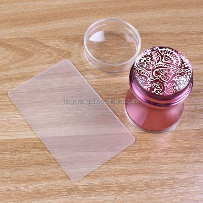 China New Design Professional Metal Silicone Transparent Salon Nail Art Stamper for sale