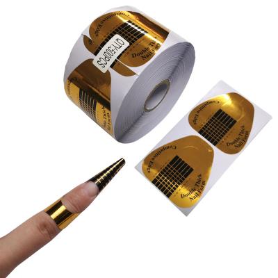 China Gold Horseshoe Nail Extension Tip 500Pcs French Art Tools Acrylic Curve False Nail Form Tips Nail Extension Nail Art Guide DIY Forms manicure set for sale