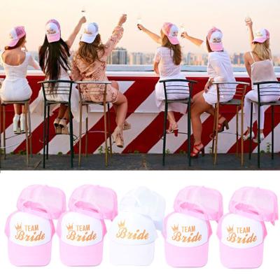 China Hot Sale High Quality COMMON Messy High Baseball Mesh Bun Ponytail Cap New BRIDE Women TEAM Pink Alphabet Cap Men for sale