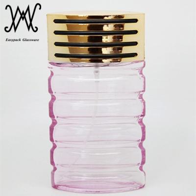 China Personal Care 100ml Wave Shaped Empty Glass Perfume Bottle For Perfume for sale