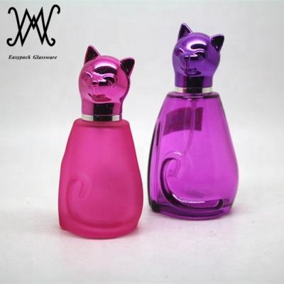 China Personal Care 35ml Fox Shape Glass Perfume Bottle Animal Head Glossy Color Finished for sale