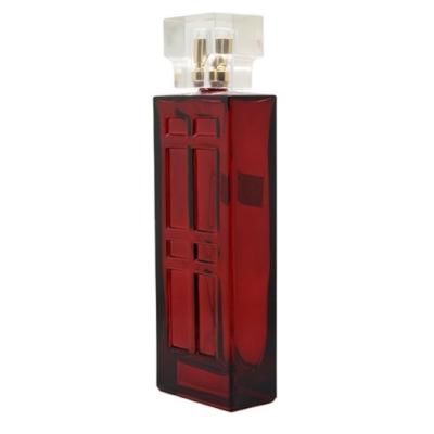 China Personal Care 110ml Dark Red Glass Perfume Bottle With Sarin Cap for sale