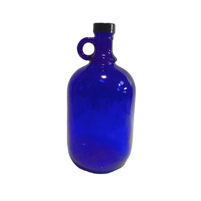 China Beverage 64oz 0.5gallon Cobalt Blue Glass Shaker Jug For Kombucha And Beer With Screw Top And Cork for sale