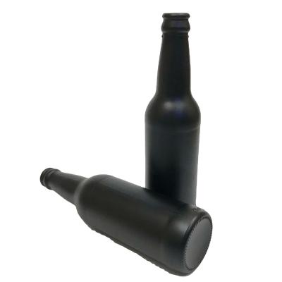 China Matte Black Beverage 330ml 12oz Glass Beer Bottle for sale