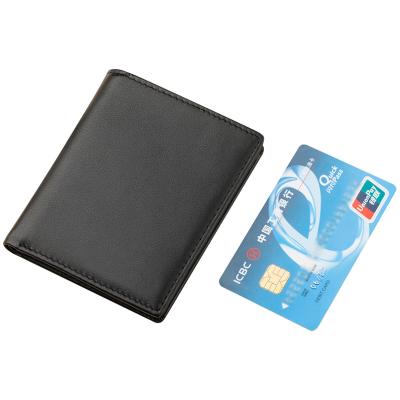 China 2022 New Product Genuine Leather RFID Business Card Wallet Case Leather for sale