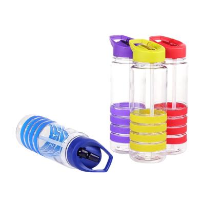 China Viable single wall tritan plastic 750ml water bottle with silicone band for sale