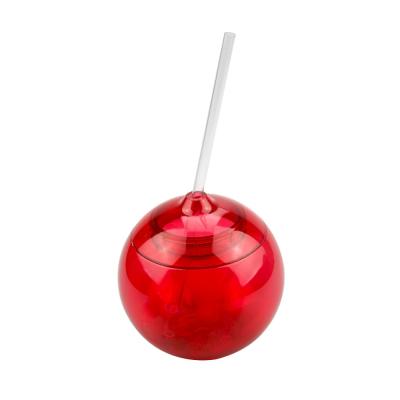 China Sustainable Wal-Mart Audit Approved New Design 720ml Round Ball Shaped Party Straw Plastic Cup With A Lid for sale