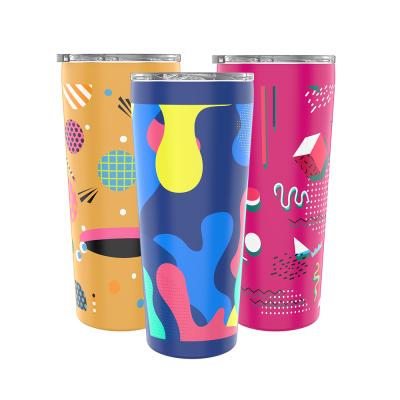 China Viable Wholesale Double Walled Tumbler Cups Custom Stainless Steel Travel Mugs Coffee Mug With Straw for sale