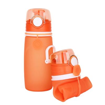 China Travel Sustainable 550ml Portable Sports Drinking Collapsible Collapsible Silicone Water Bottle Wholesale for sale