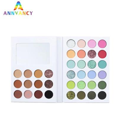 China Wholesale Cruelty Free Eyeshadow Waterproof With Mirror Shimmer Eyeshadow Palette 36 Color Cardboard Eyeshadow Book Custom Palette Own Labe for sale