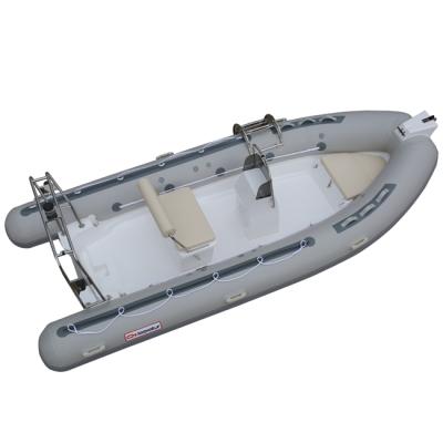 China Fishing 4.8m fiberglass rib480 pvc hypalon orca tube rib mterial inflatable rowing boat for sale