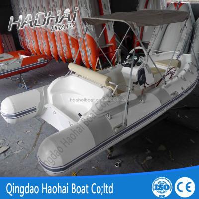 China rib480 fiberglass RIB cabin inflatable fiberglass boat with console for sale