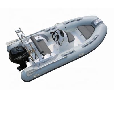 China 2019 Newest Orca Fiberglass Tube Fiberglass Inflatable Dinghy Boat Military RIB 390 Model With Outboard Motor for sale