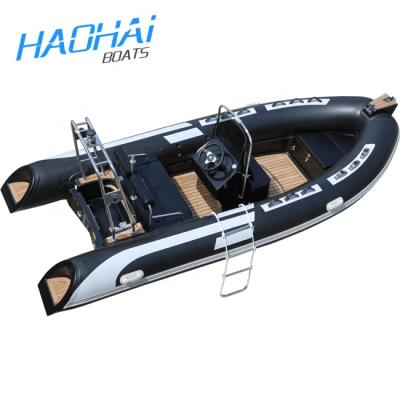 China rib480 fiberglass hypalon fiberglass inflatable fishing boat for sale