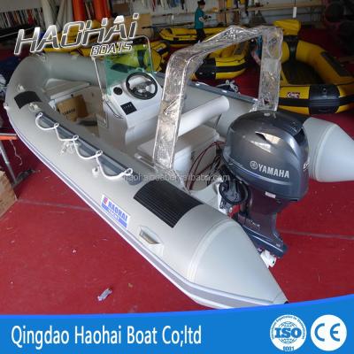 China Fiberglass or hypalon material CE RIB520A PVC rigid bottom inflatable boat for sale