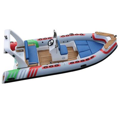 China Family Entertainment / Sport Fishing RIB Rowing Boat CE 18ft 5.5m RIB Inflatable Boat Hypalon RIB Boats Fiberglass Hull Hypalon for sale