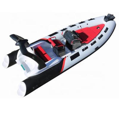 China Newest 19ft Fashionable RIB 580 Family Fiberglass Entertainment Inflatable Boat With Large Sun Deck For Fishing for sale