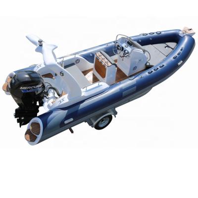 China Luxury RIB 580 Fiberglass Rigid Hull Fiberglass Inflatable Fishing Boat 8person Hypalon 19ft For Sale for sale