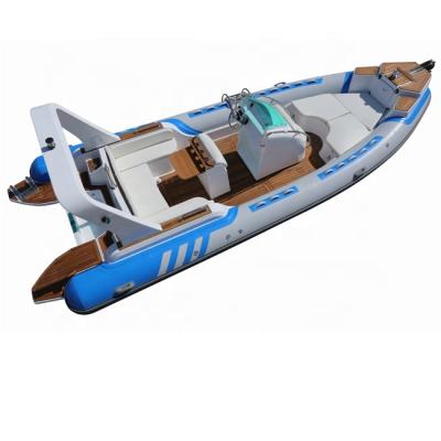 China New Model Strong CE Military RIB 700 Hypalon Fiberglass Inflatable Rowing Fishing Boats With Motor for sale