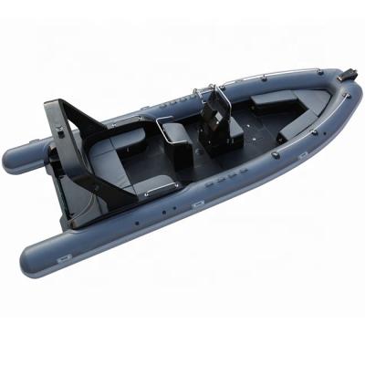 China China Luxury Fiberglass RIB 760 Fiberglass Inflatable Boat Speed ​​With Outboard Engine For Sale for sale