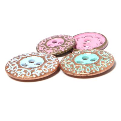 China Sustainable metal poodle mother of pearl thread and zips blank inlay personalized red two machines eyelet hole foot sewing buttons for sale