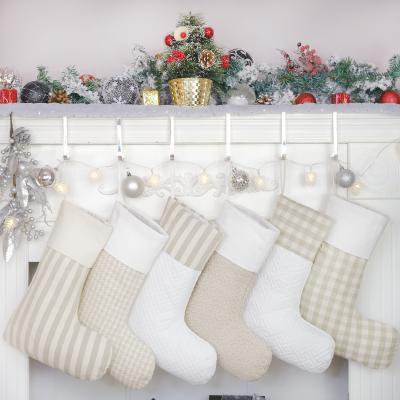 China Original Canvas Christmas Stocking Mantel Hanging Canvas Design Handmade Decorations for sale