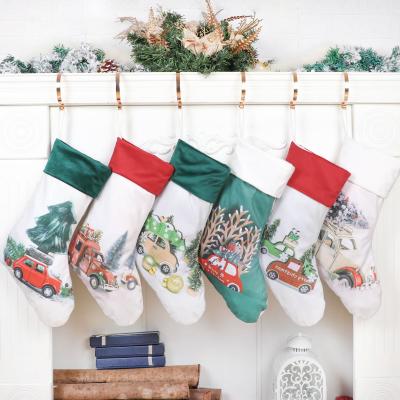 China Original Design Polyester Christmas Stocking Mantel Hanging Decoration for sale