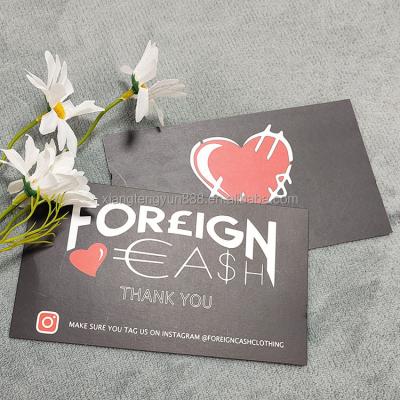 China Europe Handmade Custom Printing Thank You Cards Thank You For Your Purchase Discount Code Business Card Hang Tag Name Logo Wed Paper Card for sale