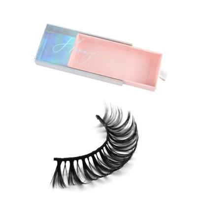 China Russian Wink Winged Eyelash Extensions Long Matrix Meng Wholesale Russian Strip Wick Natural False Mink Whips False Eyelash False Mink for sale