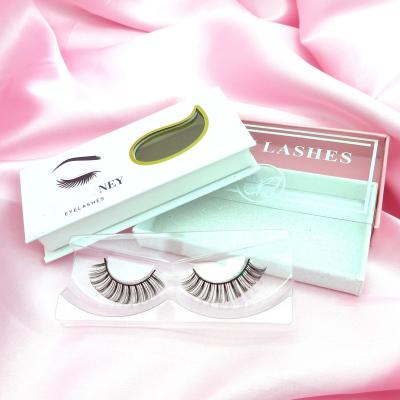 China Wholesale Natural Long Wink Winged Dramatic faux mink whips russian volume band whips c cc d curl band eyelashes custom packing case for sale