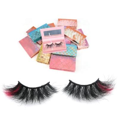 China Delicate Wholesale Handmade 100% Mixed 3D Colors Lashes Colored Lashes Mink Fur Lashes Private Label Lashes Box for sale