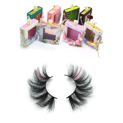 China Daily Sensitive Wholesale Mink Eyelashes Colorful Makeup Color Lashes Strip High Quality Colorful Lashes Custom Eyelash Packaging Box for sale