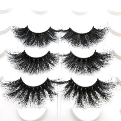 China Wholesale Sensitive Luxury Fluffy Siberian Mink Lashes Own Brand 25mm Mink False Eye Lashes Full Strip Mink Eyelash Custom Lashes Box for sale