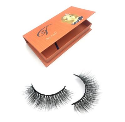 China Wholesale Natural Natural 3d Strip Full Lashes False Mink Eyelashes Synthetic Lashes Silk Striped Eye Lashes Custom Lashes Box for sale