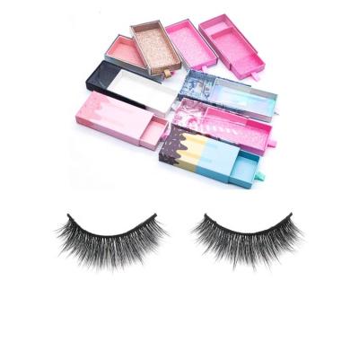 China Natural Natural 3D False Mink Lashes Vegetarian High Quality Silk Eyelashes Popular Fashion False Eyelashes With Custom Eyelash Packaging for sale