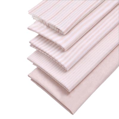 China 2020 sustainable hot sale eco-friendly organic cotton fabric have international GOTS certification interlock knitted striped fabric for sale