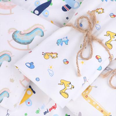 China RTS 40S Print Cotton Anti-Static Interlock Knit Fabric For Cartoon Overalls Kids Knit Fabric for sale