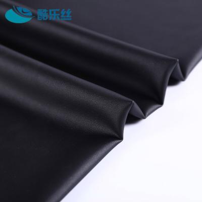 China China plain supplier high quality black polyurethane coated brushed polyester spandex blend fabric for sale