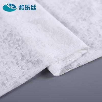 China Best Cheap Flame Retardant Selling Comfortable Burnout Polyester White Knitted Cotton Fabric for sale