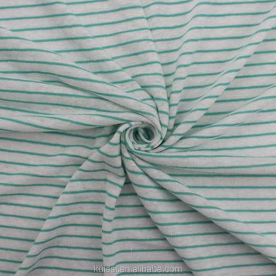 China New Arrival 32S Plain Stripe Cotton Canvas Sustainable Jersey Knitted Fabric For T Shirt for sale