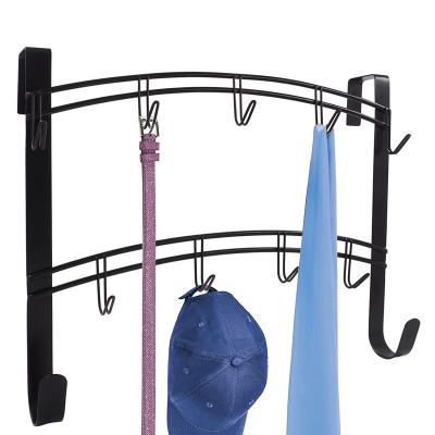 China OEM Traditional 7 Hooks Black Heavy Duty Over Door 9 Hook Towel Coat Rack for sale