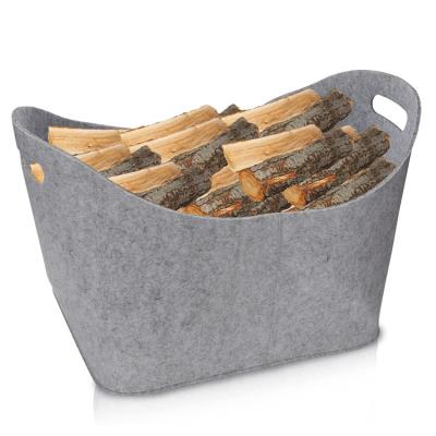 China Sustainable Multifunctional Firewood Basket Felt Newspaper Bag for sale