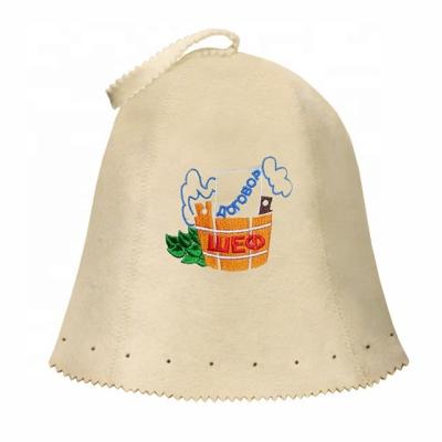 China Handmade Russian Plush Factory Wool Felt Sauna Hat for sale