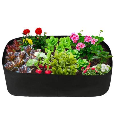 China 100% Eco-friendly Rectangle Raised Garden Beds Felt Planting Container Grow Bag Plant Pot For Potato Carrot Vegetables for sale